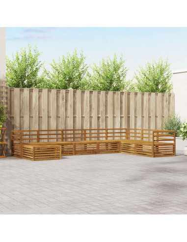 Set divani 8 pcs Naturale Legno di Acacia Massello