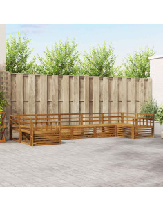 Set divani 7 pcs Naturale Legno di Acacia Massello