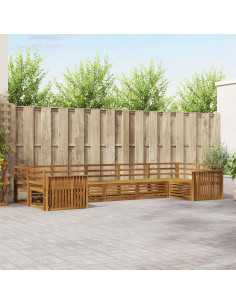 Set divani 7 pcs Naturale Legno di Acacia Massello