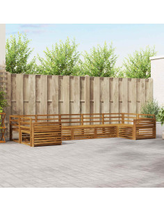 Set divani 7 pcs Naturale Legno di Acacia Massello