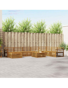 Set divani 9 pcs Naturale Legno di Acacia Massello