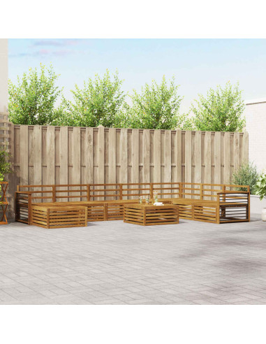 Set divani 9 pcs Naturale Legno di Acacia Massello