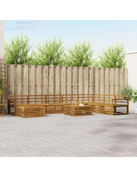 Set divani 9 pcs Naturale Legno di Acacia Massello