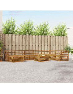 Set divani 9 pcs Naturale Legno di Acacia Massello