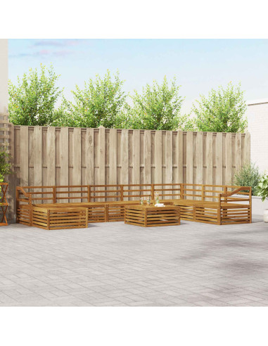 Set divani 9 pcs Naturale Legno di Acacia Massello