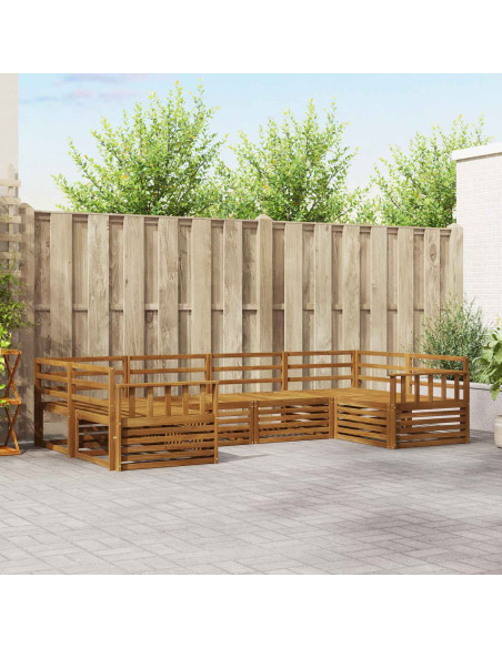 Set divani 6 pcs Naturale Legno di Acacia Massello