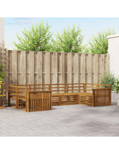 Set divani 6 pcs Naturale Legno di Acacia Massello