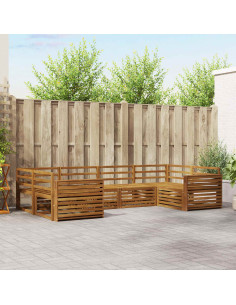 Set divani 6 pcs Naturale Legno di Acacia Massello