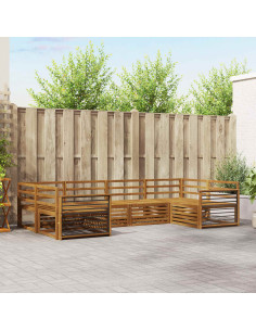 Set divani 6 pcs Naturale Legno di Acacia Massello