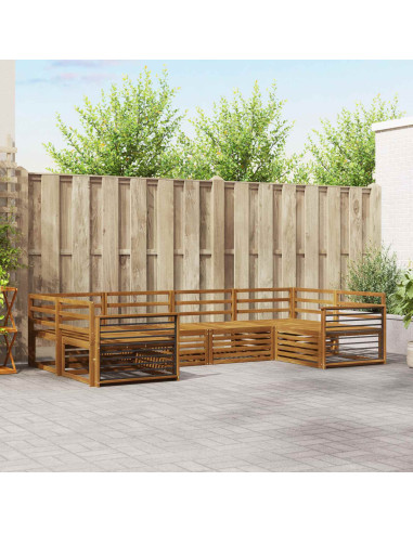 Set divani 6 pcs Naturale Legno di Acacia Massello