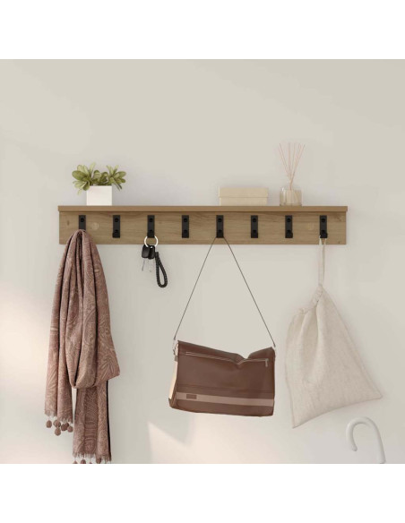 Appendiabiti a muro Rovere artigianale 80 x 10,5 x 10,5 cm