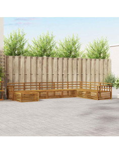 Set divani 8 pcs Naturale Legno di Acacia Massello