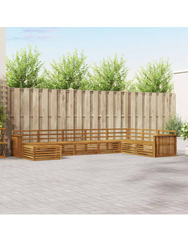 Set divani 8 pcs Naturale Legno di Acacia Massello