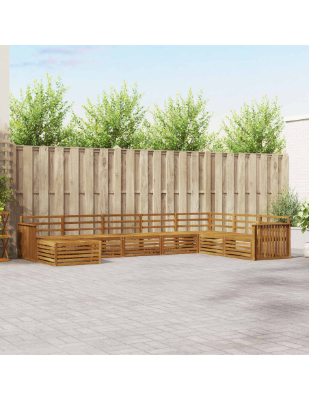 Set divani 8 pcs Naturale Legno di Acacia Massello