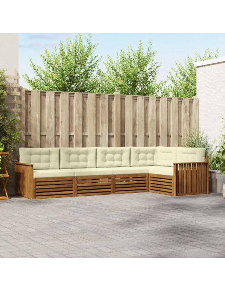 Set di divani con cuscino 5 pcs Naturale e Crema