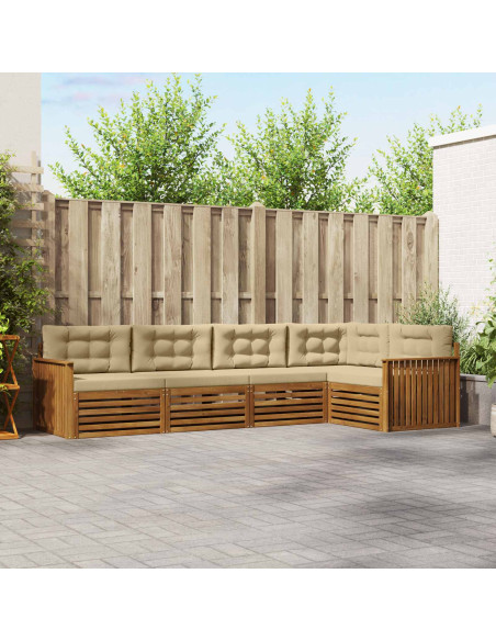 Set di divani con cuscino 5 pcs Naturale e Beige