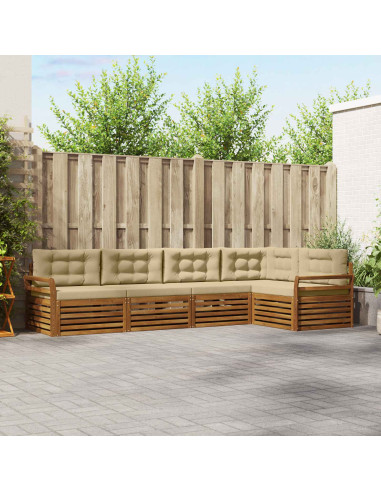 Set di divani con cuscino 5 pcs Naturale e Beige