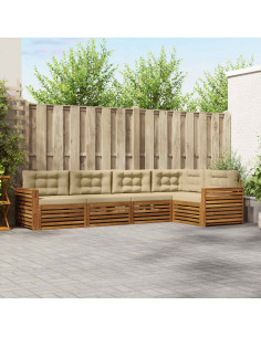 Set di divani con cuscino 5 pcs Naturale e Beige