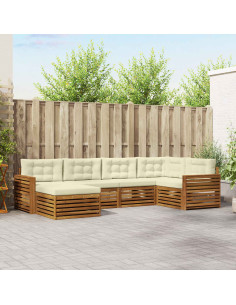 Set di divani con cuscino 6 pcs Naturale e Crema