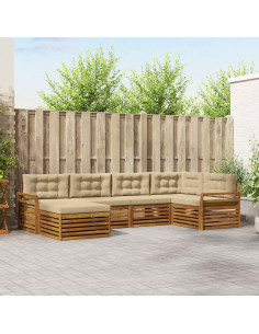 Set di divani con cuscino 6 pcs Naturale e Beige