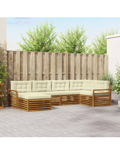 Set di divani con cuscino 6 pcs Naturale e Crema