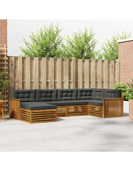 Set di divani con cuscino 6 pcs Naturale e Antracite