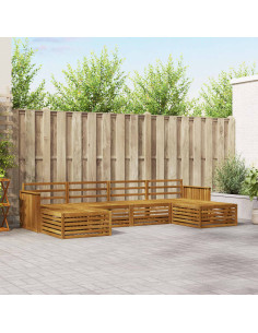 Set divani 6 pcs Naturale Legno di Acacia Massello