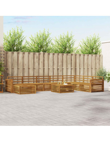 Set divani 9 pcs Naturale Legno di Acacia Massello