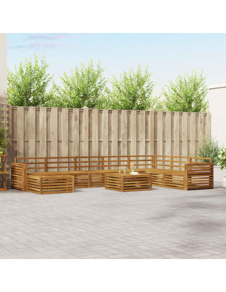 Set divani 9 pcs Naturale Legno di Acacia Massello