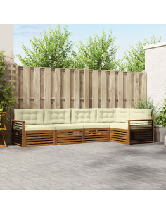 Set di divani con cuscino 5 pcs Naturale e Crema