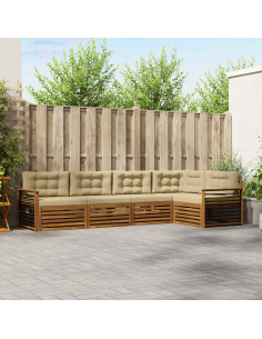 Set di divani con cuscino 5 pcs Naturale e Beige