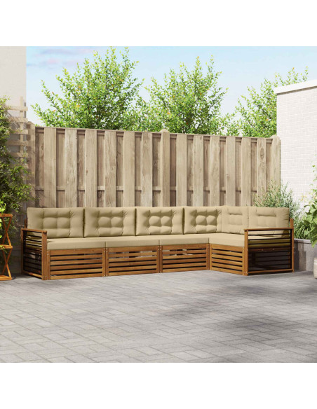 Set di divani con cuscino 5 pcs Naturale e Beige