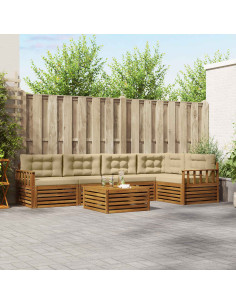 Set di divani con cuscino 6 pcs Naturale e Beige