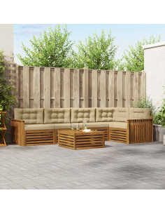 Set di divani con cuscino 6 pcs Naturale e Beige