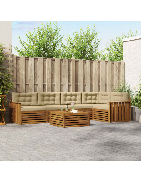 Set di divani con cuscino 6 pcs Naturale e Beige