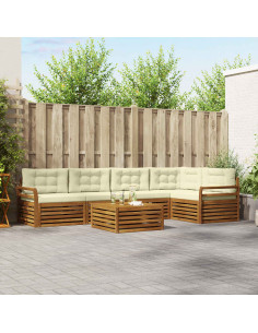 Set di divani con cuscino 6 pcs Naturale e Crema