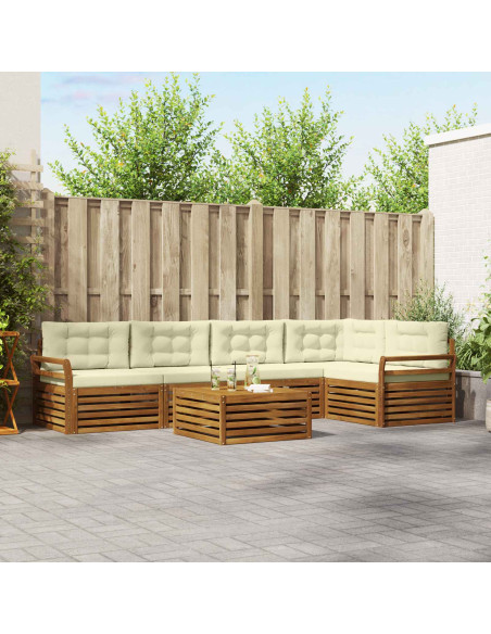 Set di divani con cuscino 6 pcs Naturale e Crema