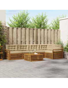 Set di divani con cuscino 6 pcs Naturale e Beige