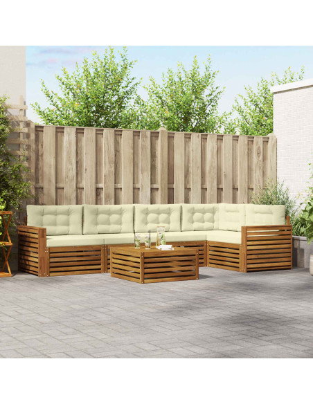 Set di divani con cuscino 6 pcs Naturale e Crema