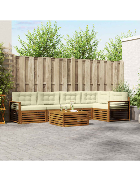 Set di divani con cuscino 6 pcs Naturale e Crema