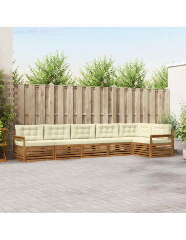 Set di divani con cuscino 6 pcs Naturale e Crema