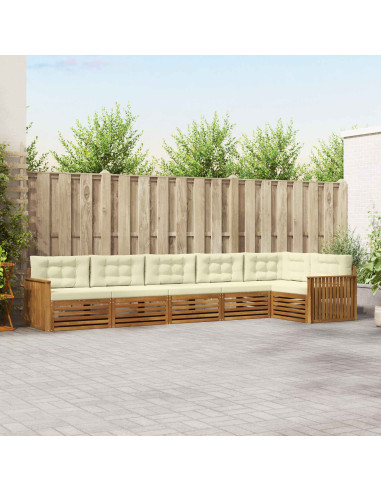 Set di divani con cuscino 6 pcs Naturale e Crema