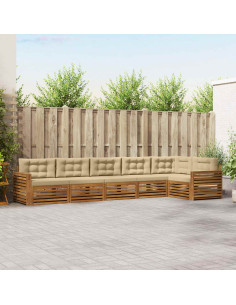 Set di divani con cuscino 6 pcs Naturale e Beige