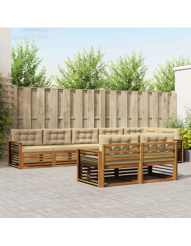 Set di divani con cuscino 8 pcs Naturale e Beige