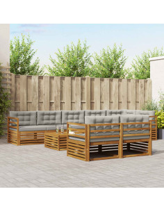 Set di divani con cuscino 26 pcs Grigio Naturale e Chiaro