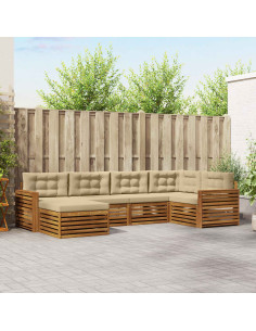 Set di divani con cuscino 6 pcs Naturale e Beige