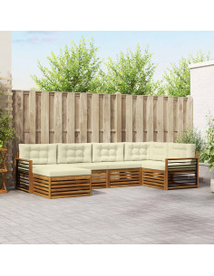 Set di divani con cuscino 6 pcs Naturale e Crema