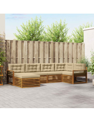 Set di divani con cuscino 6 pcs Naturale e Beige