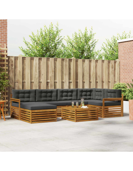 Set di divani con cuscino 7 pcs Naturale e Antracite