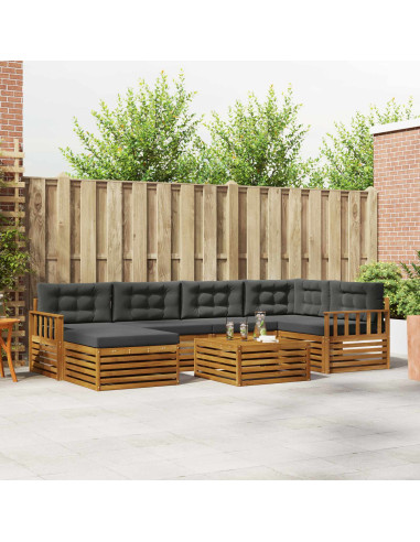 Set di divani con cuscino 7 pcs Naturale e Antracite